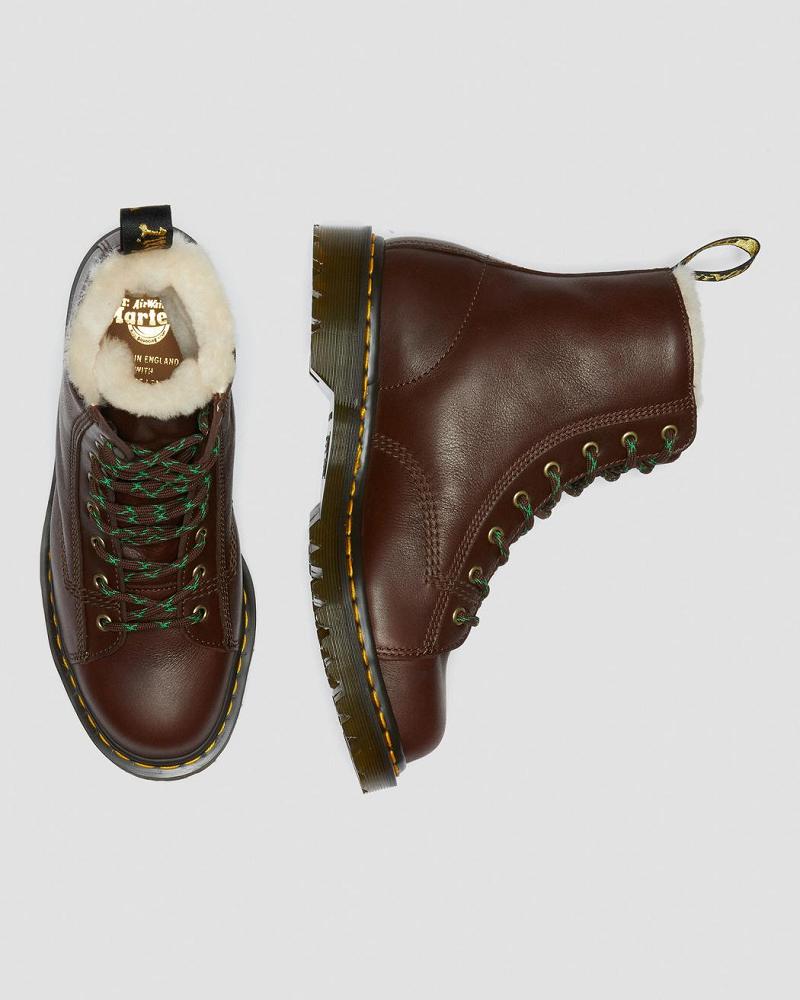 Botines Dr Martens Barton Made in England Shearling Forro Cuero Hombre Marrom | MX 367PJJ